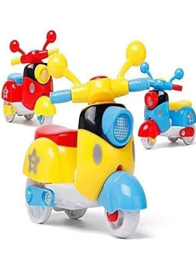 Manos Kids Toy Scooter, Colorful Push Along Vehicle with Star Design, Yellow and Blue Pack of 2 - Image 5